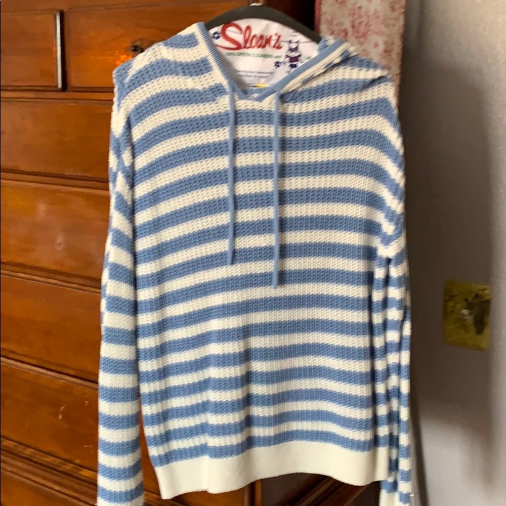 Striped light blue and white sweater